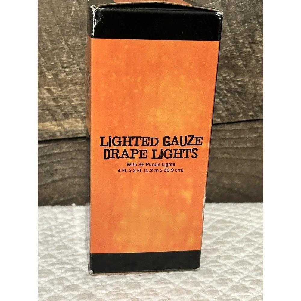 Sienna Halloween Lighted Gauze Drape Lights Orange‎ Lights 4 Ft × 2 Ft.